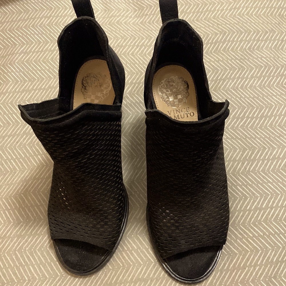 Open toe booties.